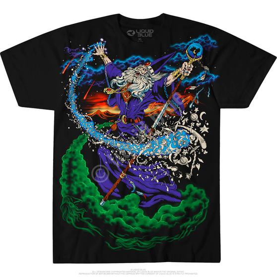 Liquid Blue Wizard Black T-Shirt
