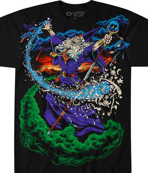 liquid blue Wizard Black T-Shirt