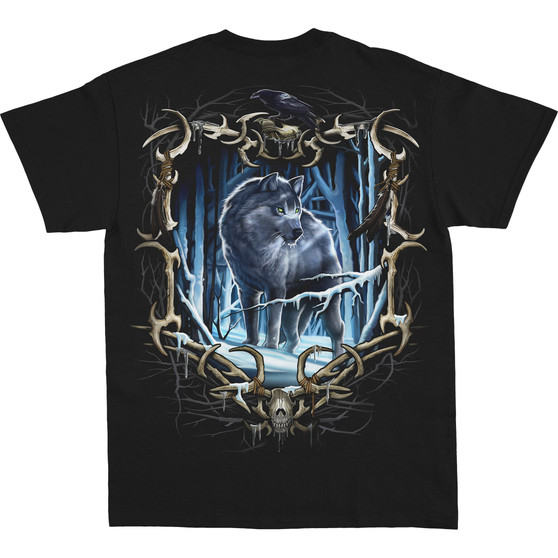 Liquid Blue Wolf Run Black T-Shirt