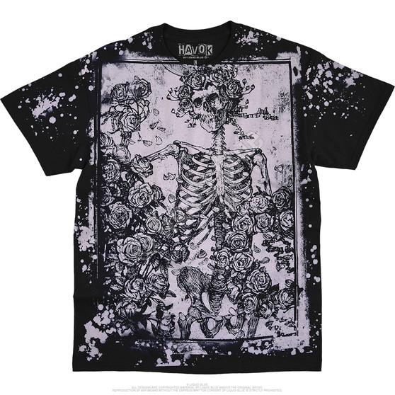 Liquid Blue Woodcut Havok Black T-Shirt