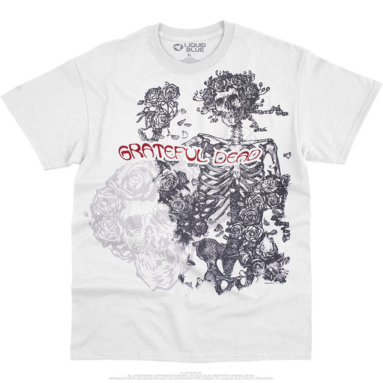 Liquid Blue Woodcut Redux White T-Shirt