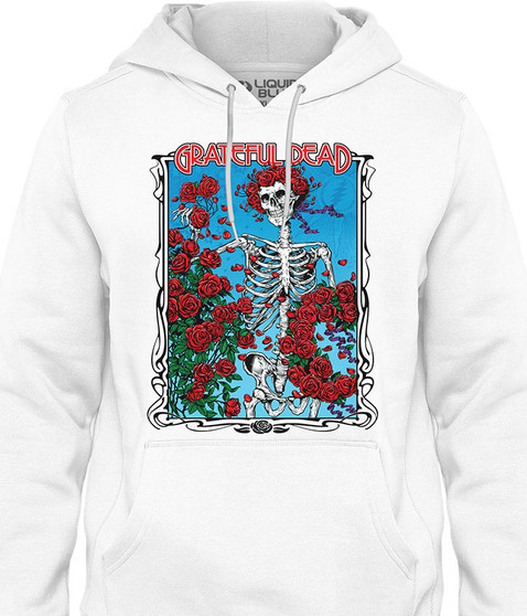 liquid blue Woodcut White Hoodie