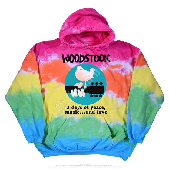 Liquid Blue Woodstock Banded Tie-Dye Hoodie