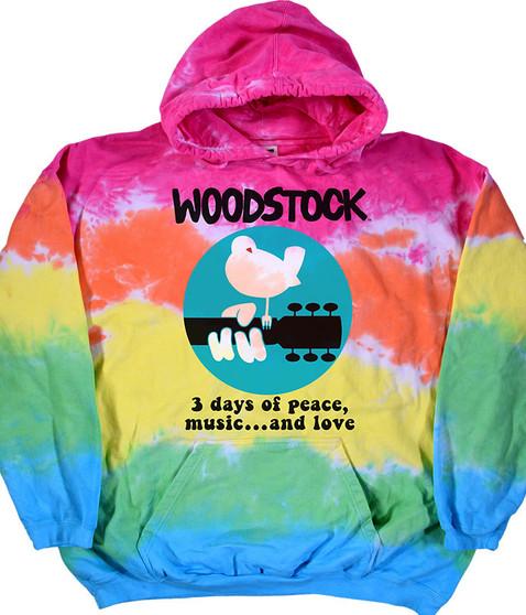 liquid blue Woodstock Banded Tie-Dye Hoodie