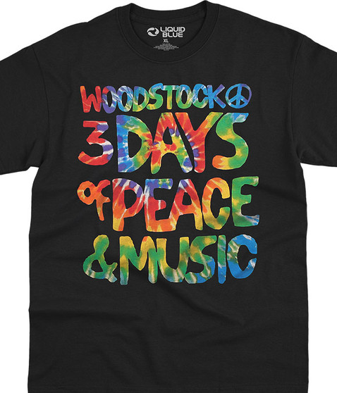 liquid blue Woodstock Black T-Shirt