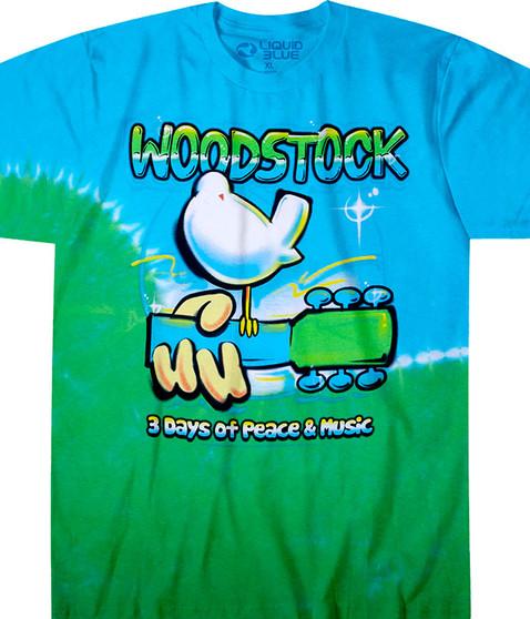liquid blue Woodstock Graffiti Tie-Dye T-Shirt