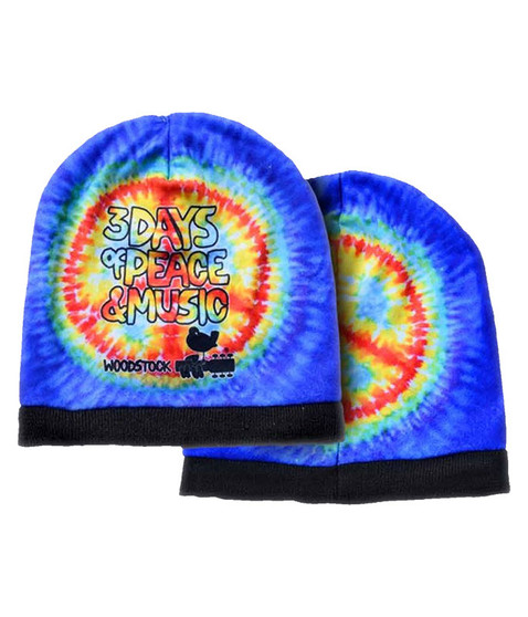 liquid blue Woodstock Peace Tie-Dye Beanie
