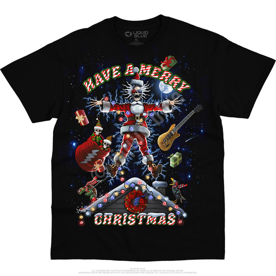 Liquid Blue Xmas Shocker Black T-Shirt