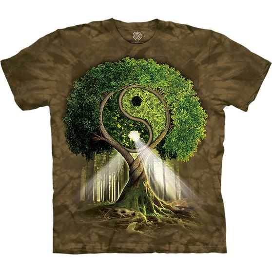 Liquid Blue Yin Yang Tree Classic Cotton T-Shirt