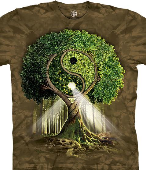 liquid blue Yin Yang Tree Classic Cotton T-Shirt