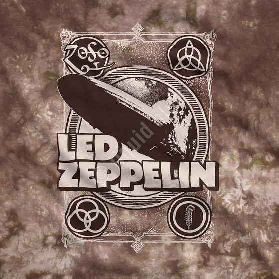 Liquid Blue Zeppelin Poster Tie-Dye T-Shirt