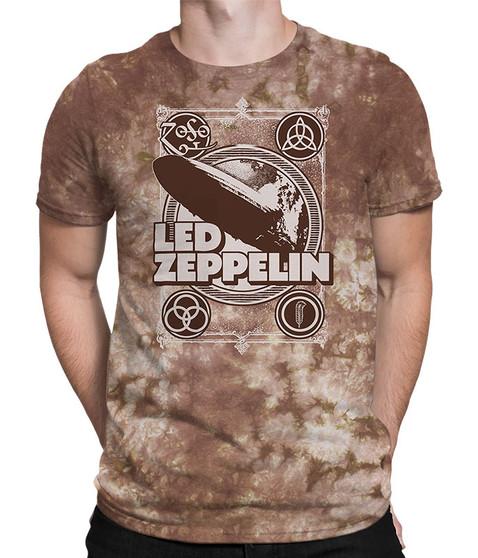 liquid blue Zeppelin Poster Tie-Dye T-Shirt