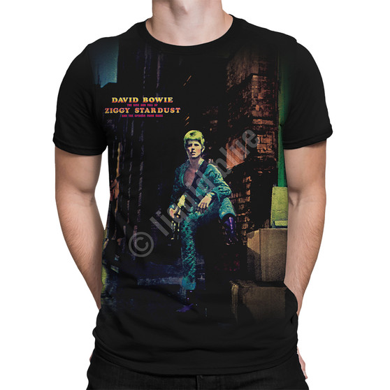Liquid Blue Ziggy Stardust Black Athletic T-Shirt