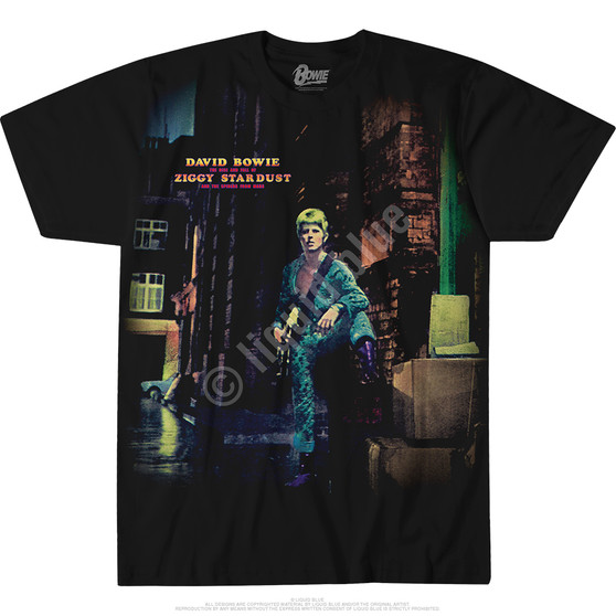 Liquid Blue Ziggy Stardust Black Athletic T-Shirt