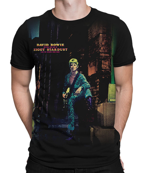 liquid blue Ziggy Stardust Black Athletic T-Shirt