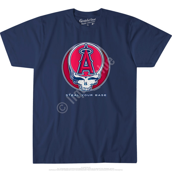 Liquid Blue Los Angeles Angels Steal Your Base Navy Athletic T-Shirt