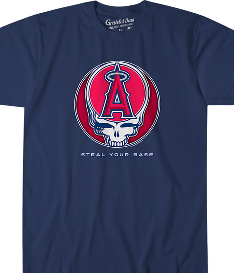 liquid blue Los Angeles Angels Steal Your Base Navy Athletic T-Shirt