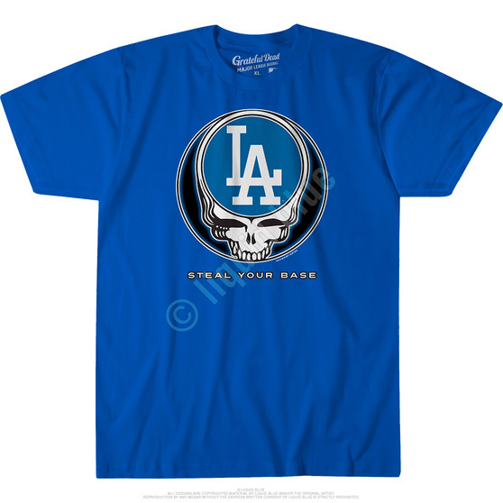Liquid Blue Los Angeles Dodgers Steal Your Base Blue Athletic T-Shirt