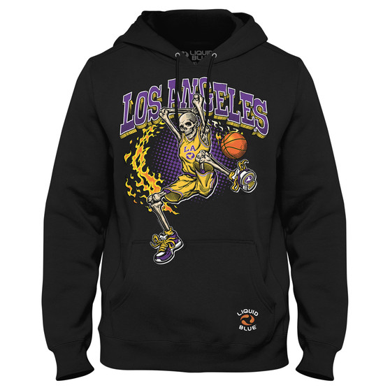 Liquid Blue Los Angeles Dunker Basketball Skeleton Hoodie