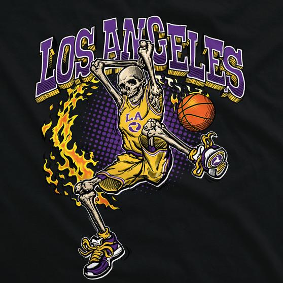 Liquid Blue Los Angeles Dunker Basketball Skeleton Hoodie