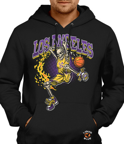 liquid blue Los Angeles Dunker Basketball Skeleton Hoodie