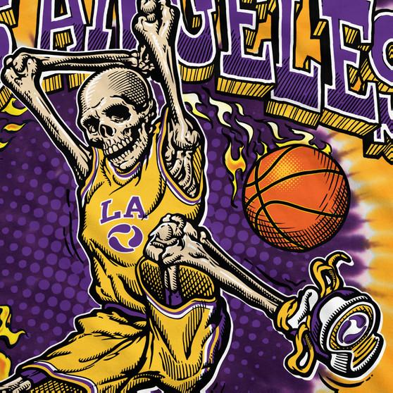 Liquid Blue Los Angeles Dunker Basketball Skeleton Tie-Dye T-Shirt