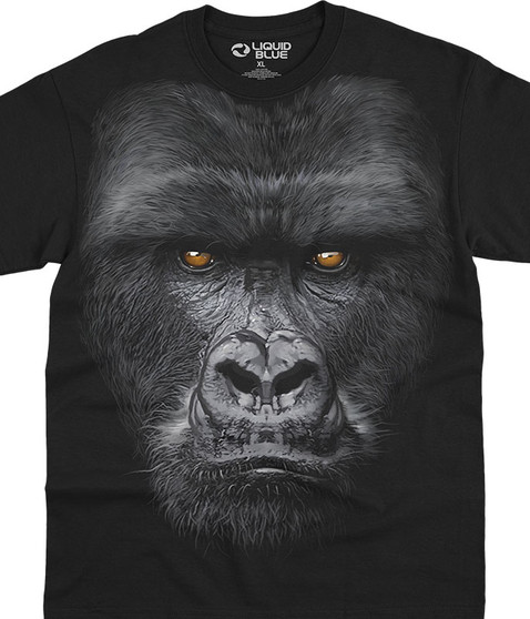 liquid blue Majestic Gorilla Black Athletic T-Shirt
