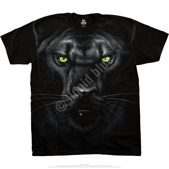 Liquid Blue Majestic Panther Black Athletic T-Shirt