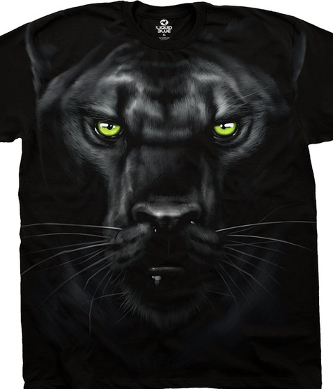 liquid blue Majestic Panther Black Athletic T-Shirt
