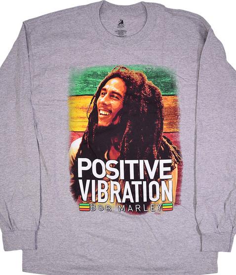 liquid blue Marley Positive Vibrations Heather Grey Long Sleeve T-Shirt