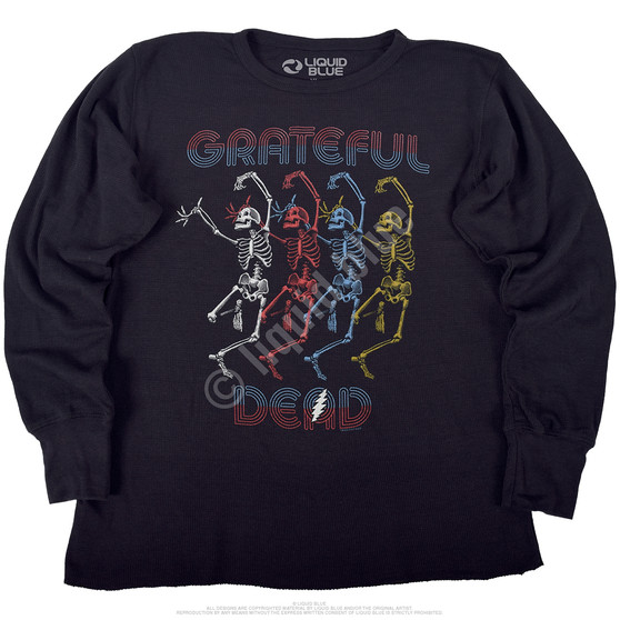 Liquid Blue Marquee Dead Thermal Long Sleeve Black T-Shirt
