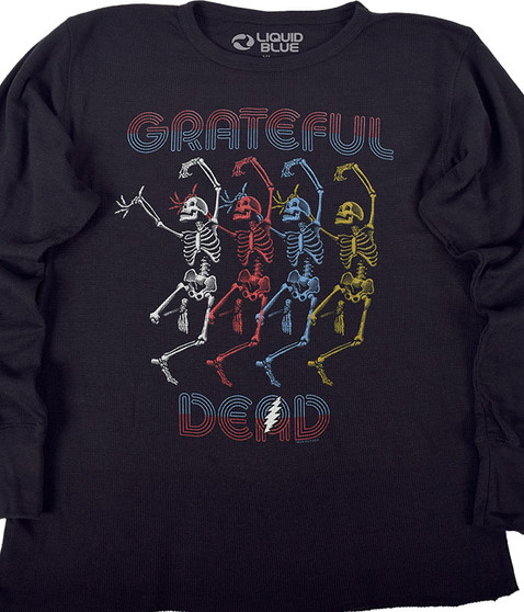 liquid blue Marquee Dead Thermal Long Sleeve Black T-Shirt