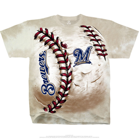 Liquid Blue Milwaukee Brewers Hardball Tie-Dye T-Shirt
