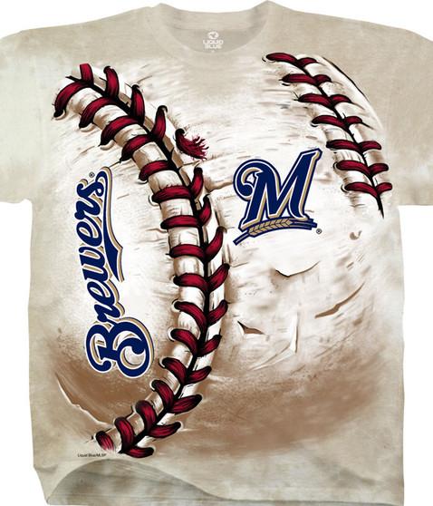 liquid blue Milwaukee Brewers Hardball Tie-Dye T-Shirt