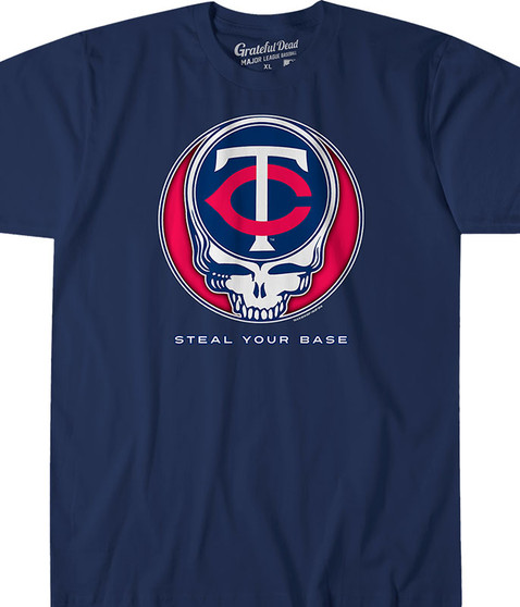 liquid blue Minnesota Twins Steal Your Base Navy Athletic T-Shirt