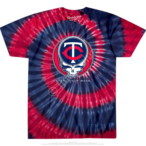 Liquid Blue Minnesota Twins Steal Your Base Tie-Dye T-Shirt