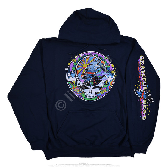 Liquid Blue Mod Max SYFace Navy Sleeve Printed Hoodie