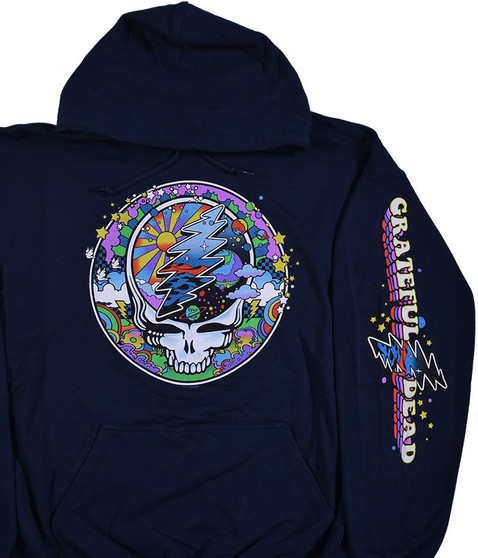liquid blue Mod Max SYFace Navy Sleeve Printed Hoodie