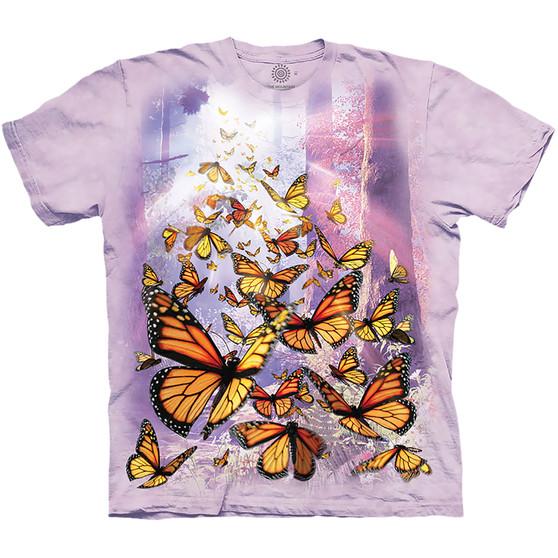 Liquid Blue Monarch Butterflies Classic Cotton T-Shirt