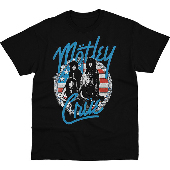 Liquid Blue Motley Crue Vintage Girls Studs Black T-Shirt