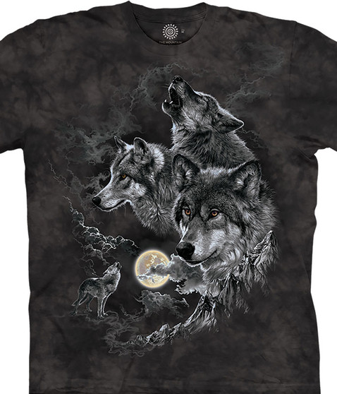 liquid blue Mountain Trio Moon Classic Cotton T-Shirt