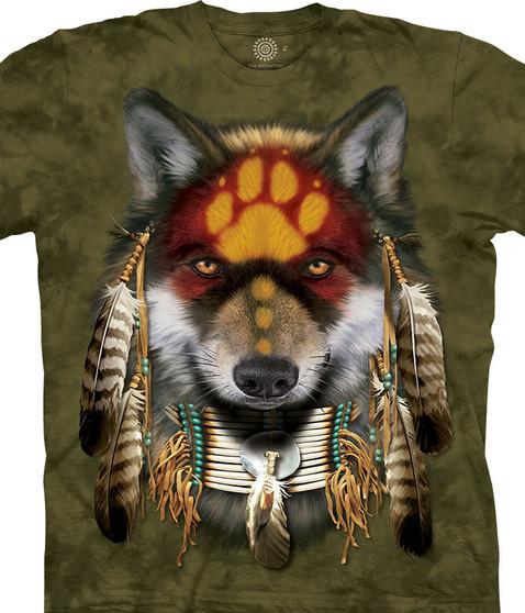 liquid blue Native Wolf Spirit Classic Cotton T-Shirt