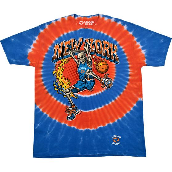 Liquid Blue New York Dunker Basketball Skeleton Tie-Dye T-Shirt