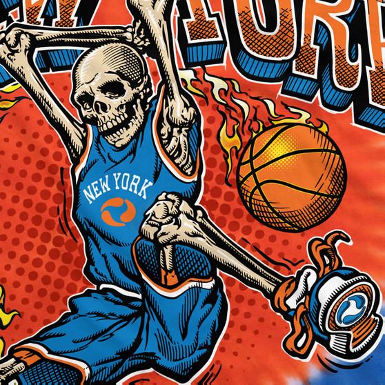Liquid Blue New York Dunker Basketball Skeleton Tie-Dye T-Shirt