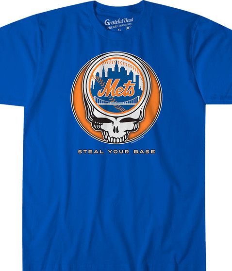 liquid blue New York Mets Steal Your Base Blue Athletic T-Shirt