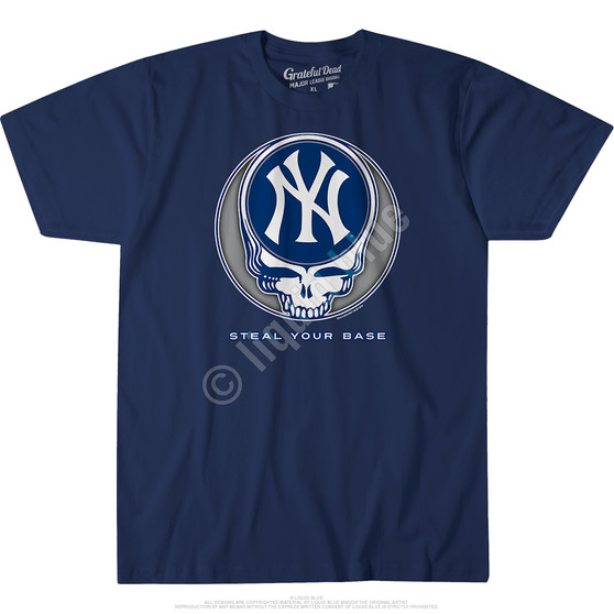 Liquid Blue New York Yankees Steal Your Base Navy Athletic T-Shirt