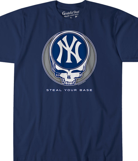liquid blue New York Yankees Steal Your Base Navy Athletic T-Shirt