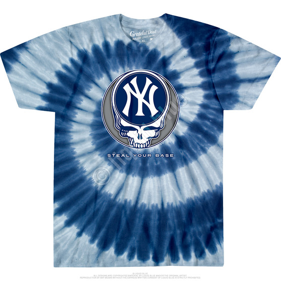 Liquid Blue New York Yankees Steal Your Base Tie-Dye T-Shirt