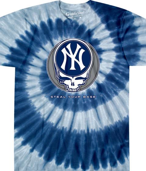 liquid blue New York Yankees Steal Your Base Tie-Dye T-Shirt