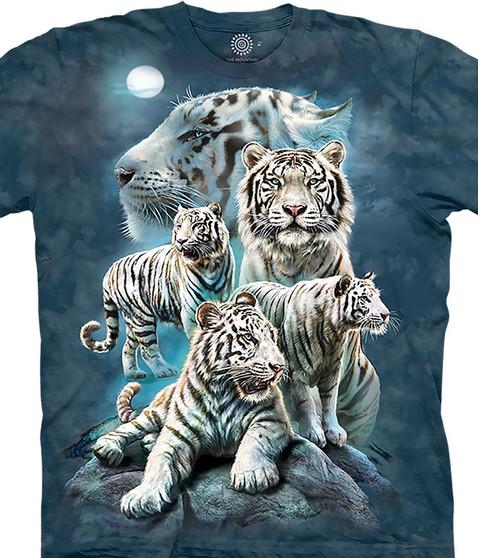 liquid blue Night Tiger Collage Classic Cotton T-Shirt
